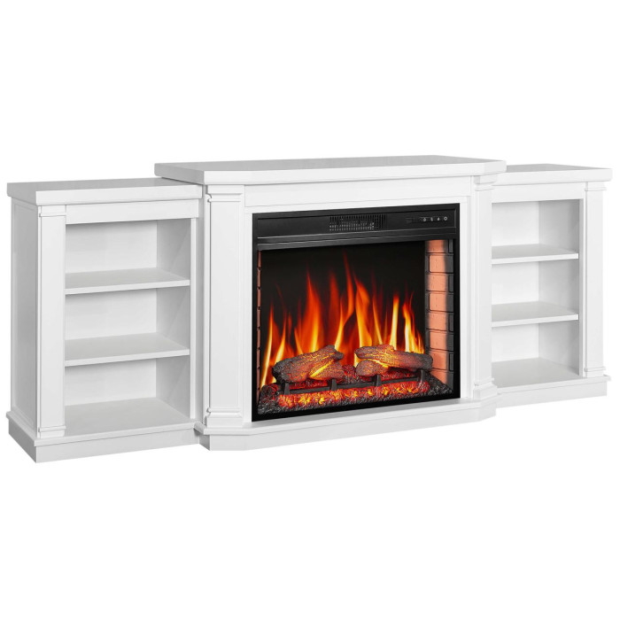 Каминокомплект ArtiFlame Parliament AF28S белый с обогревом и звуком горение огня