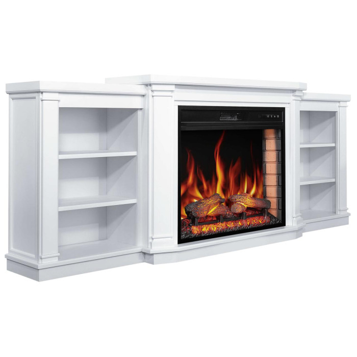 Каминокомплект ArtiFlame Parliament AF28S белый с обогревом и звуком горение огня