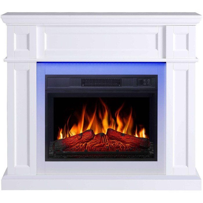 Камінокомплект ArtiFlame Linz AF23S білий з LED підсвічуванням, обігрівом та звуком горіння вогню