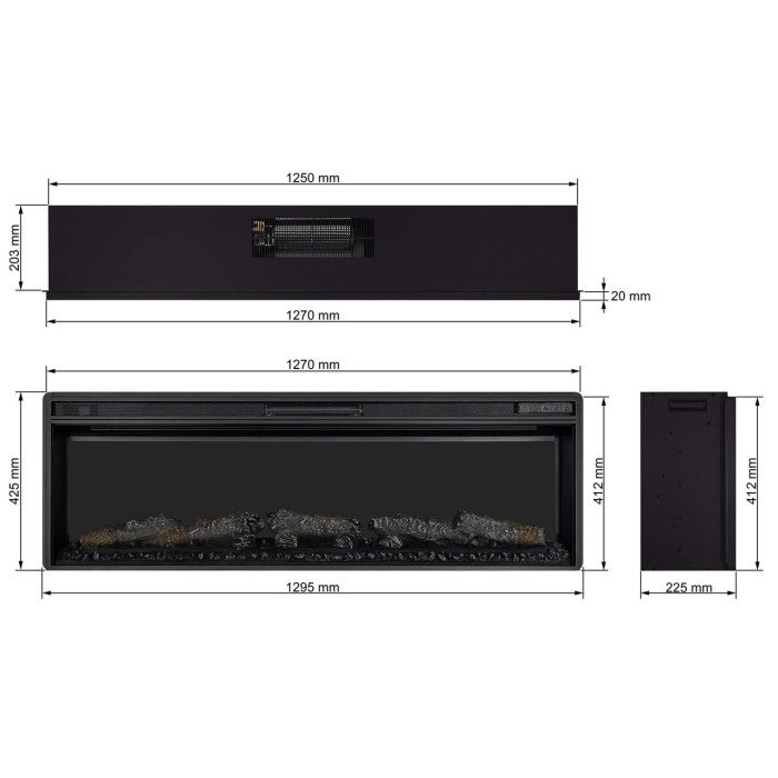 Електрокамін ArtiFlame AF50 Multicolor з обігрівом та звуком горіння вогню