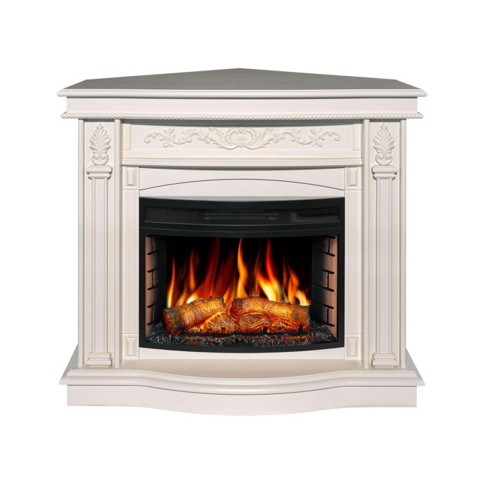 Каминокомплект універсальний 2в1 ArtiFlame Cardinal AF25 белый дуб с обогревом и звуком горение огня