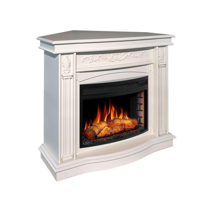 Каминокомплект універсальний 2в1 ArtiFlame Cardinal AF25 белый дуб с обогревом и звуком горение огня