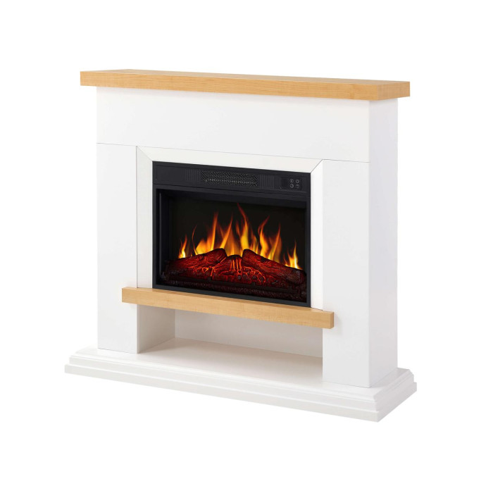 Камінокомплект ArtiFlame Shelford AF23S білий з обігрівом і звуком горіння вогню