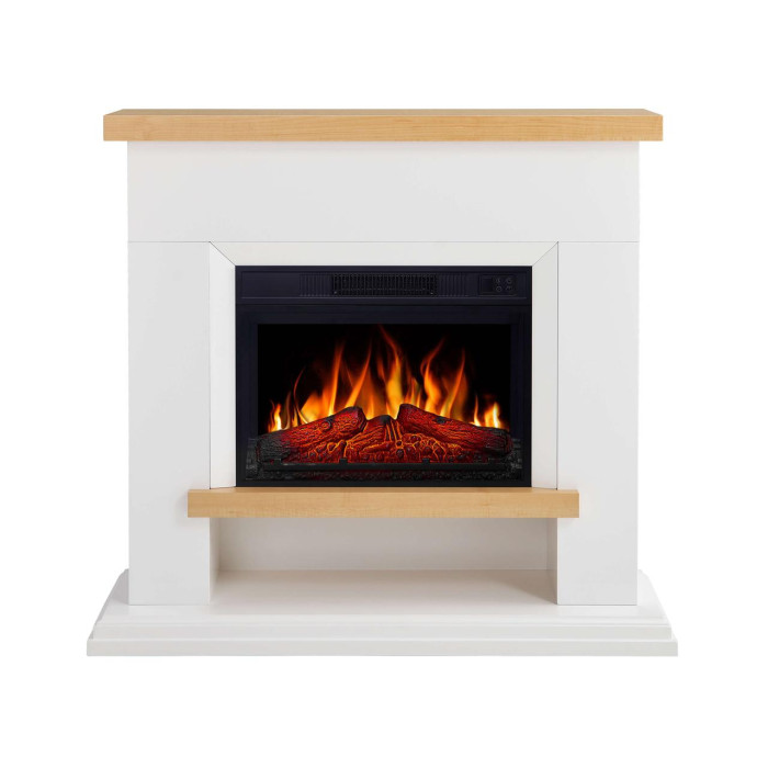 Камінокомплект ArtiFlame Shelford AF23S білий з обігрівом і звуком горіння вогню