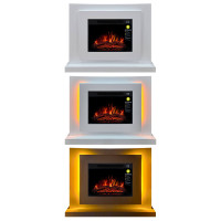 Каминокомплект ArtiFlame Lucca AF23S белый з LED підсвічуванням, обігрівом и звуком горение огня