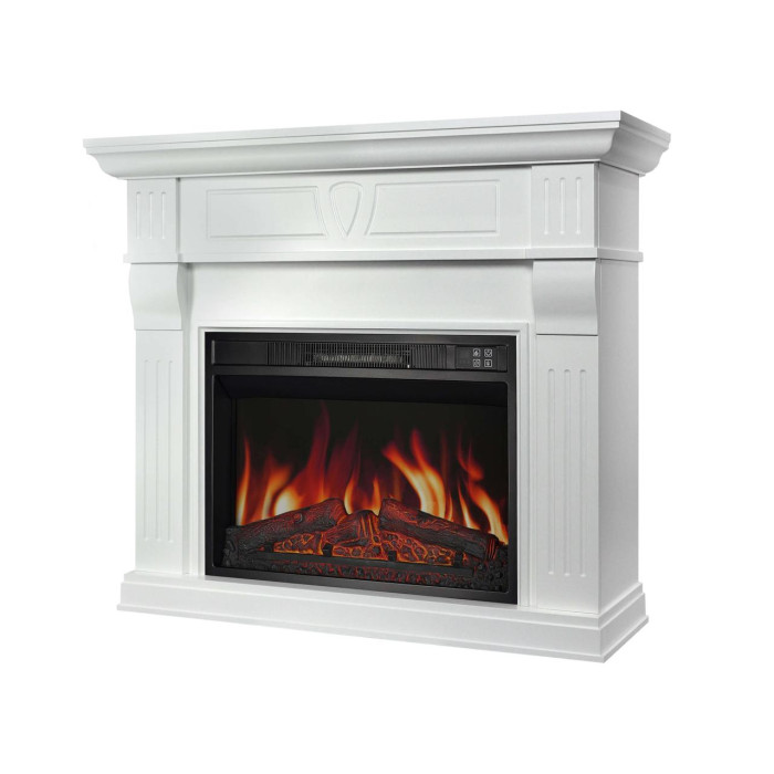Каминокомплект ArtiFlame Beethoven AF23S белый с обогревом и звуком горение огня