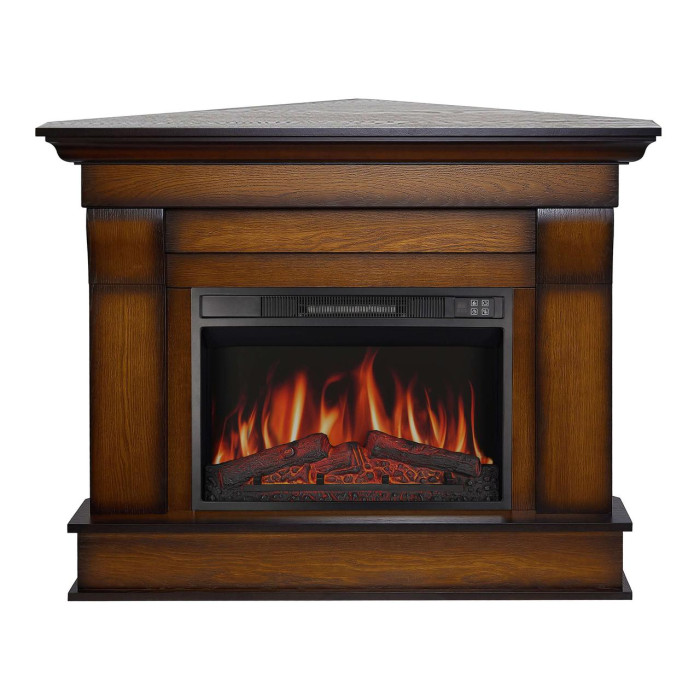Камінокомплект кутовий ArtiFlame Albion Corner AF23S дуб антик з обігрівом та звуком горіння вогню