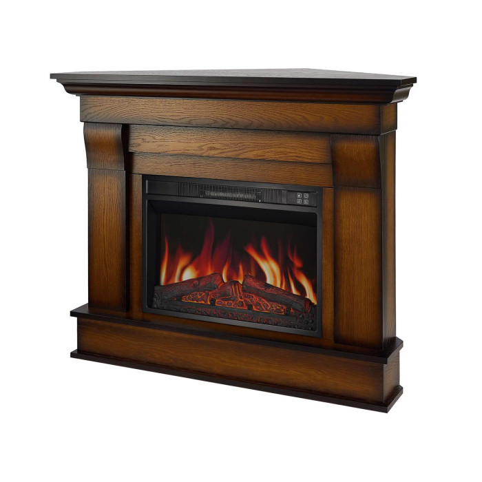 Камінокомплект кутовий ArtiFlame Albion Corner AF23S дуб антик з обігрівом та звуком горіння вогню