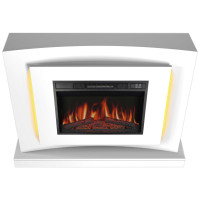 Каминокомплект ArtiFlame Lucca AF23S белый з LED підсвічуванням, обігрівом и звуком горение огня