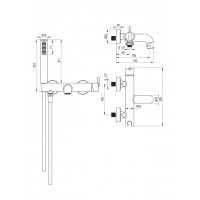 Deante Душовий набір Silia зі змішувачем для ванни, лійка, кріпл. - настінний, брашоване золото