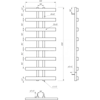 Полотенцесушитель Symmetry Электрическая 1000x50
