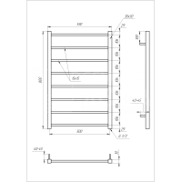 Полотенцесушитель Flat Водяной 800x53x3