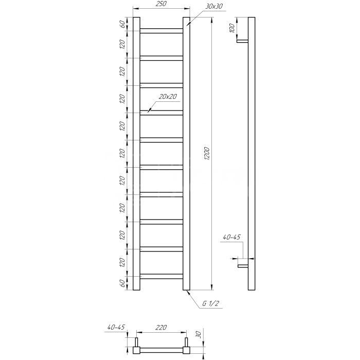 Полотенцесушитель Scala Водяной