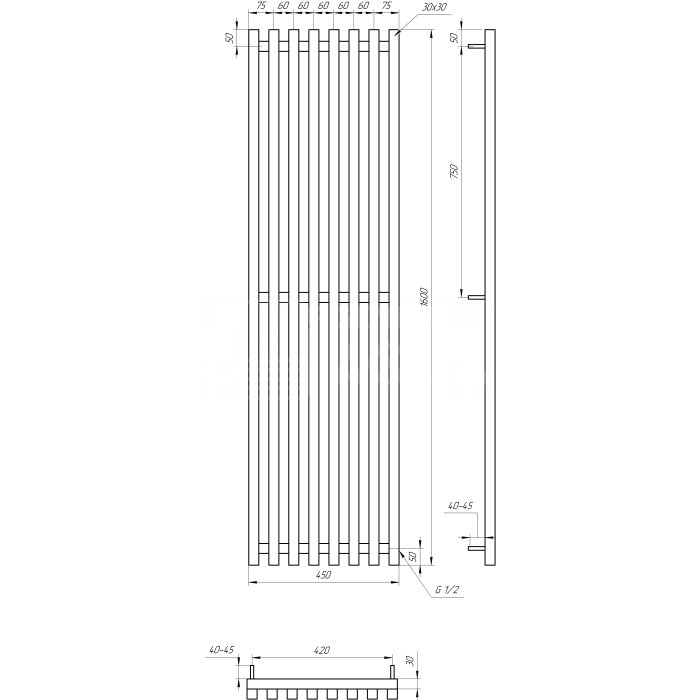 Радиатор Siena - 1600x45x10 1600x45x10