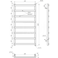 Полотенцесушитель Basis Light Электрическая 100x53x3