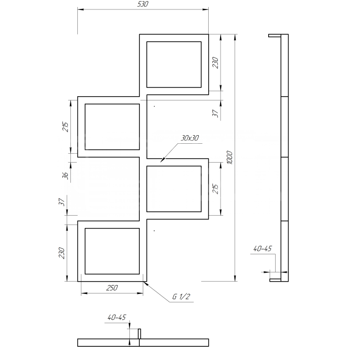 Сушка для рушників Fito Водяна 100x53x3