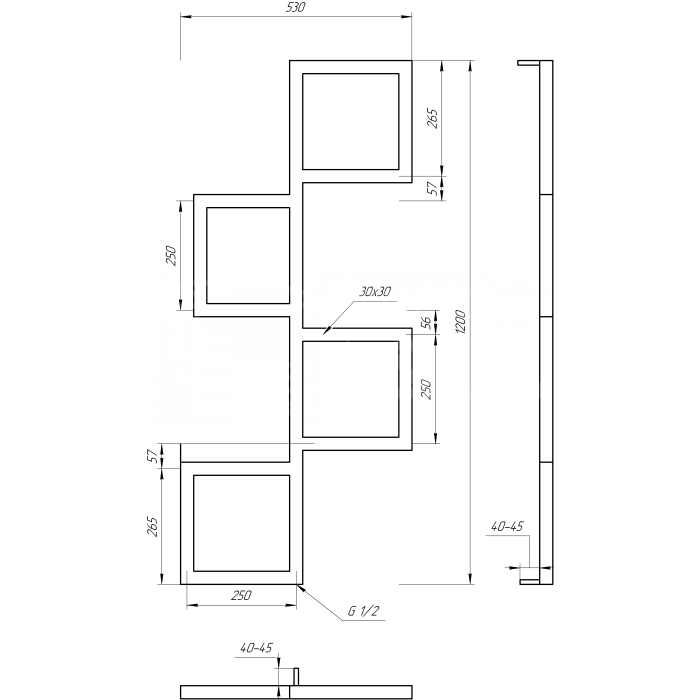 Сушка для рушників Fito Водяна 100x53x3