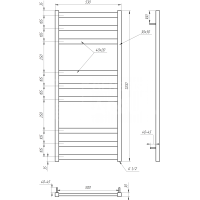 Полотенцесушитель Tristar flat Водяная 100x53x3