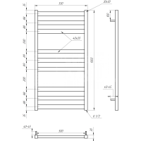 Полотенцесушитель Tristar flat Водяная 100x53x3