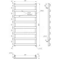 Полотенцесушитель Basis Электрическая 120x53x3