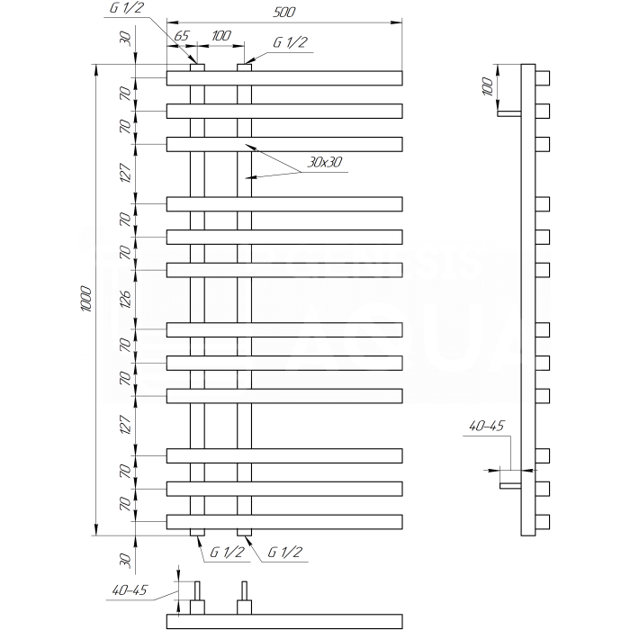 Полотенцесушитель Carisma Водяной 120x53x3