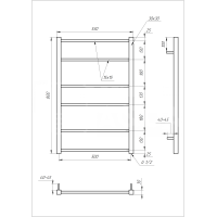 Полотенцесушитель Tristar square Электрическая 120x53x3