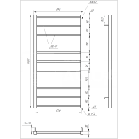 Полотенцесушитель Tristar square Электрическая 120x53x3