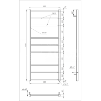 Полотенцесушитель Tristar square Электрическая 120x53x3