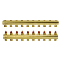 Колектор 1"х10 виходів без витратомірів FHF-10 3/4" Danfoss 088U0510