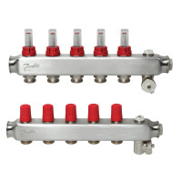 Коллектор 1"х5 выходов с расходомером SSM-5F 3/4" Danfoss 088U0755