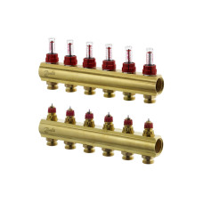 Колектор 1"х6 виходів з витратоміром FHF - 6f 3/4" Danfoss 088U0526