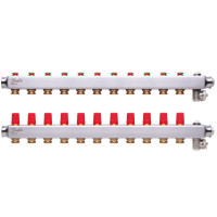 Коллектор 1"х11 выходов без расходомеров SSM-11 с термоклапанами 3/4" Danfoss 088U0811