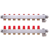 Коллектор 1"х8 выходов без расходомеров SSM-8 с термоклапанами 3/4" Danfoss 088U0808