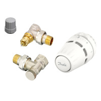 Комплект для радиатора с боковым подключением угловой RA+RA-FN+RLV-S 1/2" Danfoss 015G5301