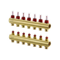 Колектор 1"х7 виходів з витратоміром FHF-7F 3/4" Danfoss 088U0527