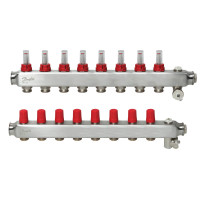 Колектор 1"х8 виходів з витратоміром SSM-8F 3/4" Danfoss 088U0758