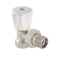 Клапан радиаторный Valtec ручной угловой облегченный вн-нар 1/2" VT.007.LN.04