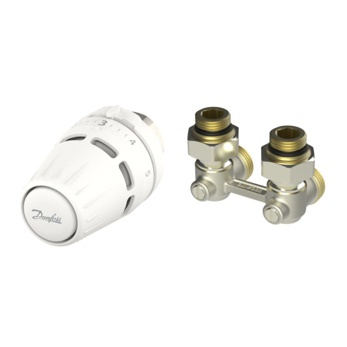 Комплект для радиатора с нижним подключением угловой M30x1.5 RLV-KB 1/2