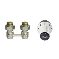 Комплект для радиатора с нижним подключением угловой RAS-C+RLV-KB 1/2" Danfoss 013G5278
