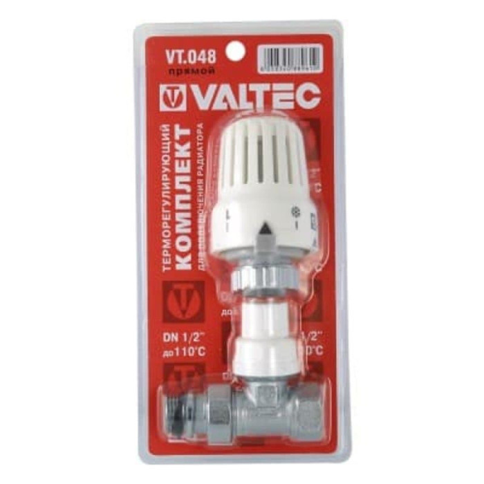 Клапан радиаторный Valtec с термостатической головкой прямой вн-нар 1/2