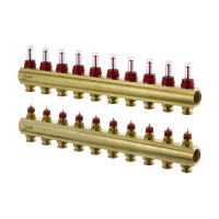 Колектор 1"х10 виходів з витратоміром FHF-10F 3/4" Danfoss 088U0530
