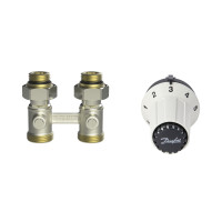 Комплект радиатора с нижним подключением прямой RAS-CK+RLV-KS 1/2" Danfoss 013G5275