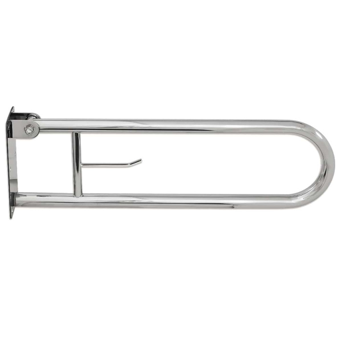 Поручень Laris настенный откидной (с держателем для бумаги)