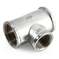 Трійник редукційний 1"x3/4"x1" внутрішня різьба Хром
