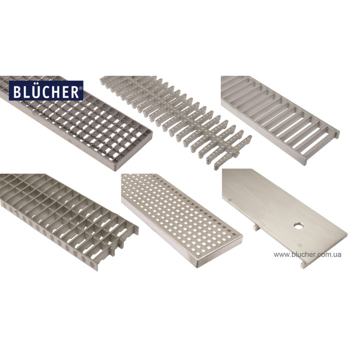 Решітка HYGIENICPRO 145x499 для промислового каналу BLUCHER 150х500 арт. 697.250.150.50