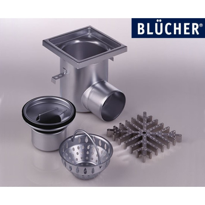 Трап кухонний для високої корзини Blucher 763.402.110, нержавіюча сталь, гориз. вихід D110, h219