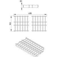 Решітка 145x499 для промислового каналу BLUCHER 150х500 арт. 697.127.150.50