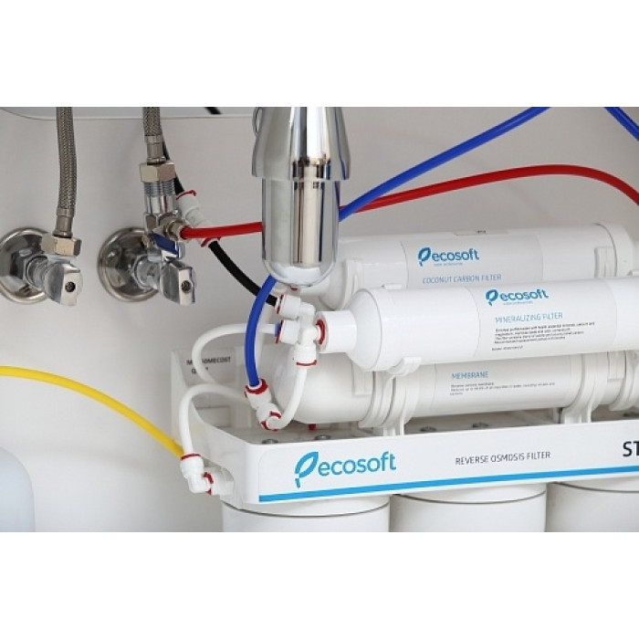 Ecosoft Фільтр зворотного осмосу Standard 6-50M з мінералізатором, мембрана 50gpd, кран капля