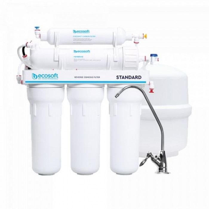 Ecosoft Фільтр зворотнього осмосу Standard 5-50 (1 вугілл. картридж, простий кран, 50 галл/добу)