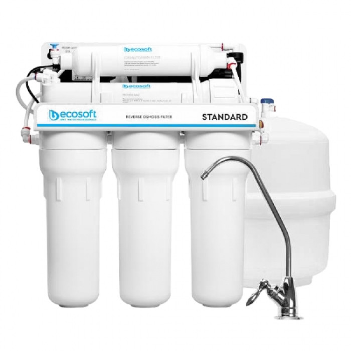Ecosoft Фільтр зворотнього осмосу Standard 5-50P (1 вугілл. картридж, простий кран, 50 галл)